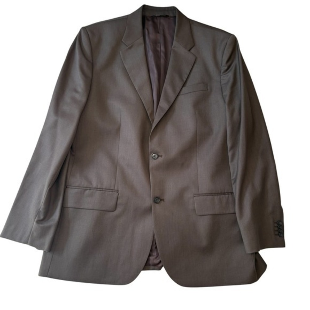 Banana Republic 46L Heather Brown 100% Wool Two Button Blazer Men's Jacket - Picture 3 of 10